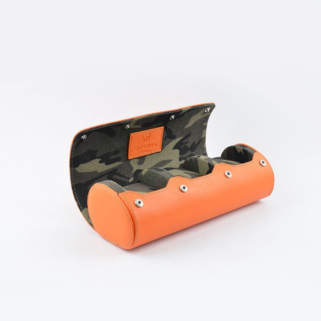Tempomat Orange Saffiano Leather Watchroll