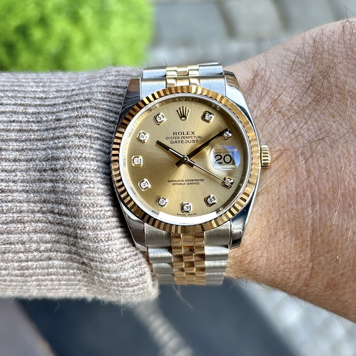 Rolex Datejust 36 Gold/Steel Diamonds Dial